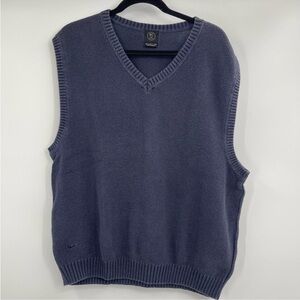 Men’s Vintage Nike Tennis Cotton Linen Made Israel Blue Vest Size Large